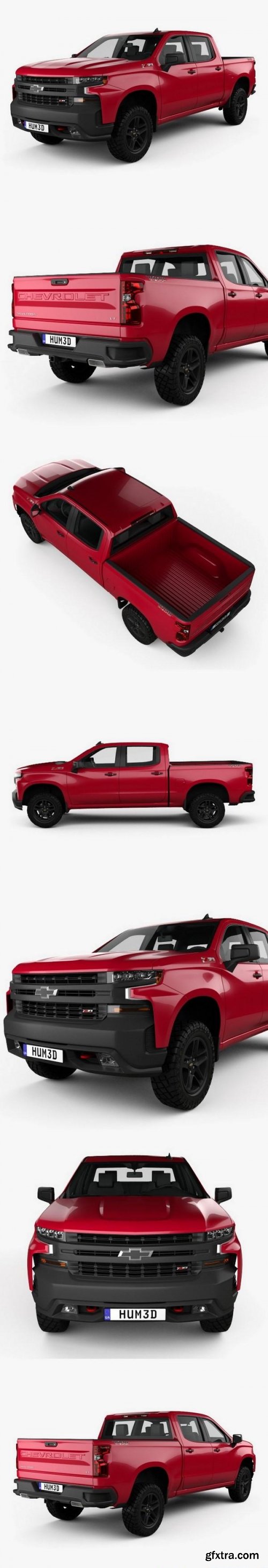 Chevrolet Silverado Crew Cab 1500 LT Z71 Trail Boss 2018 3D model