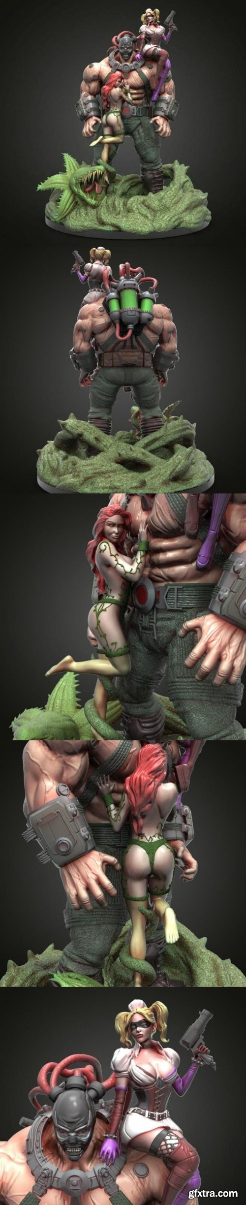 Bane and Girls – DC Comics – 3D Print Model