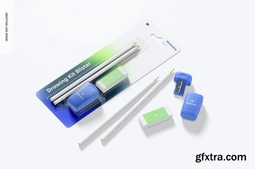 Drawing kit blister mockup