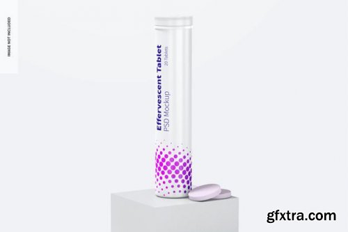  Effervescent tablet bottle mockup