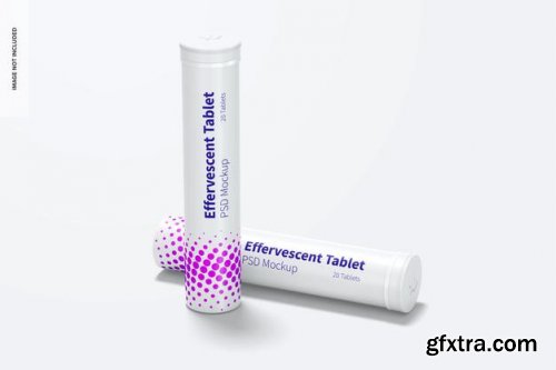  Effervescent tablet bottle mockup