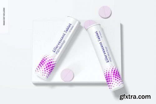  Effervescent tablet bottle mockup