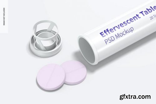  Effervescent tablet bottle mockup