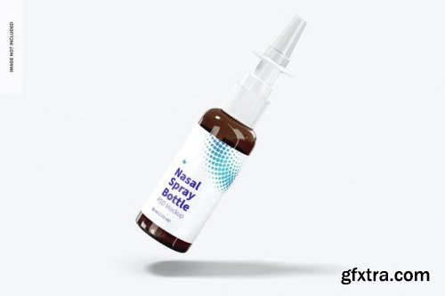 Glass nasal spray bottles mockup