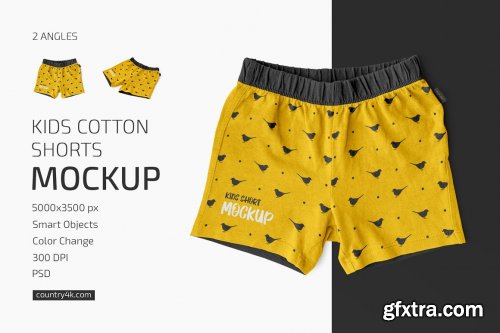 CreativeMarket - Kids Cotton Shorts Mockup Set 6142025