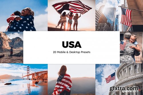 CreativeMarket - 20 USA Lightroom Presets & LUTs 6124510