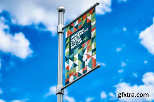 Outdoor Advertising Street Poster Mockup 003