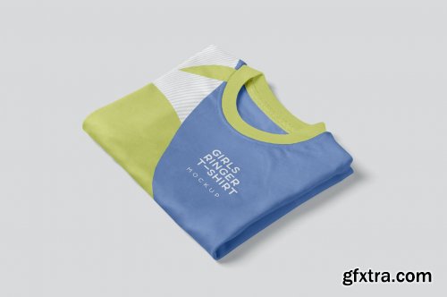 Girls Ringer Tee Shirt Mockups