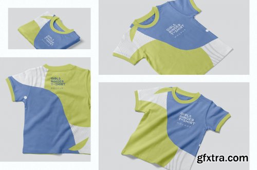 Girls Ringer Tee Shirt Mockups