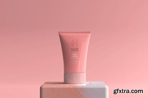 Cosmetic cream tube mockup