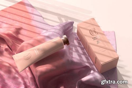 Cosmetic cream tube mockup