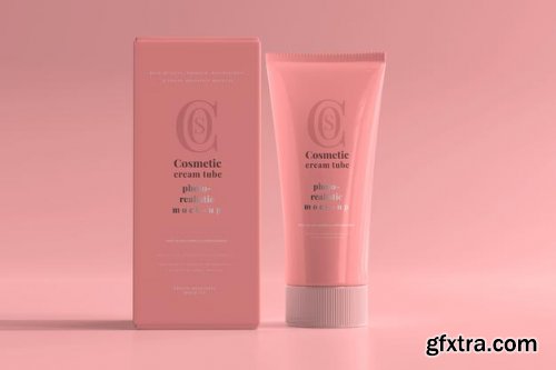 Cosmetic cream tube mockup 2