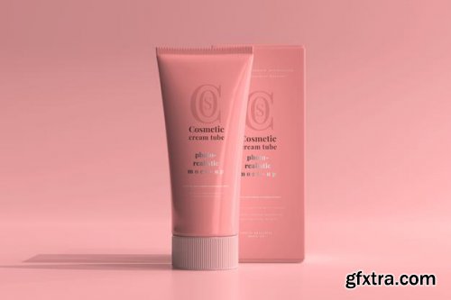 Cosmetic cream tube mockup 2