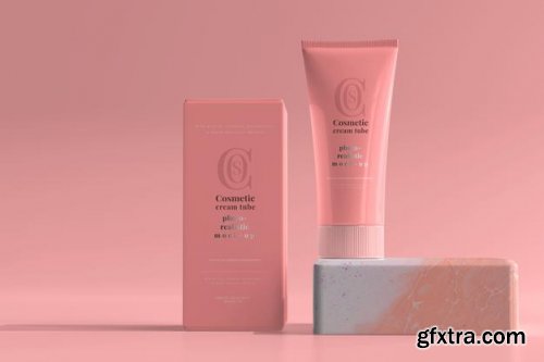 Cosmetic cream tube mockup 2