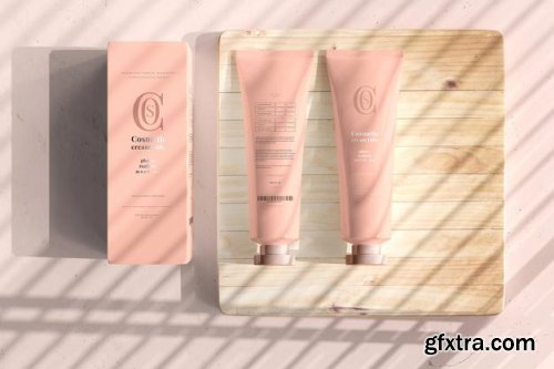 Cosmetic cream tube mockup 3