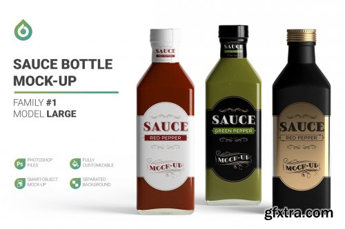  CreativeMarket - Sauce Bottle Mockup 4843441