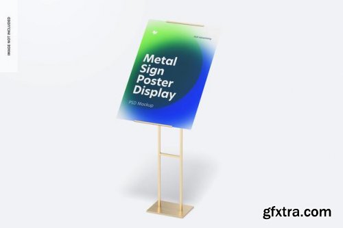 Metal sign poster floor display mockup
