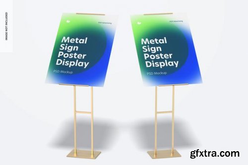 Metal sign poster floor display mockup