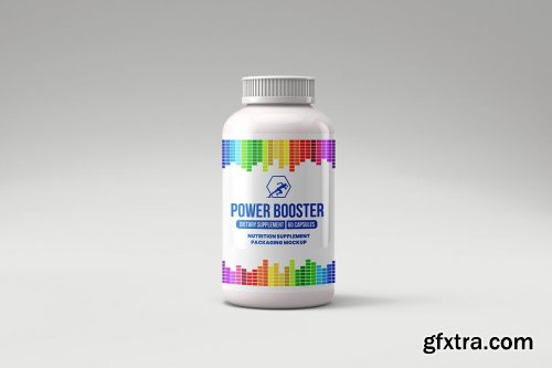 CreativeMarket - Bottle Nutrition Supplement Mockup 6142777