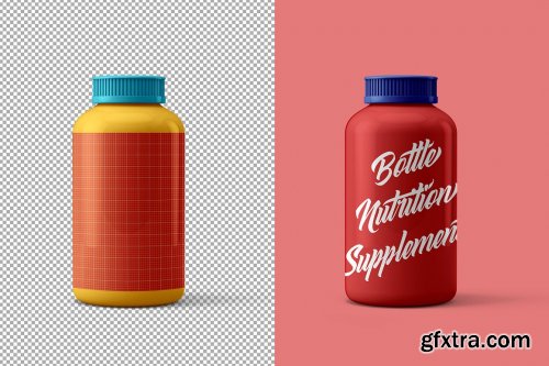 CreativeMarket - Bottle Nutrition Supplement Mockup 6142777