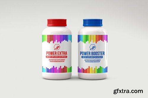 CreativeMarket - Bottle Nutrition Supplement Mockup 6142777