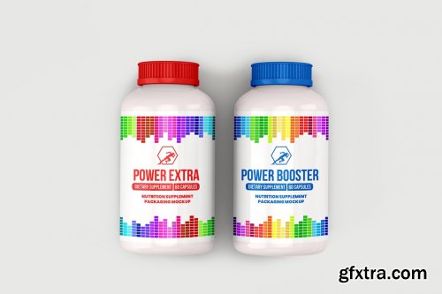 CreativeMarket - Bottle Nutrition Supplement Mockup 6142777