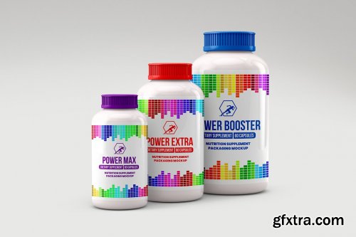 CreativeMarket - Bottle Nutrition Supplement Mockup 6142777