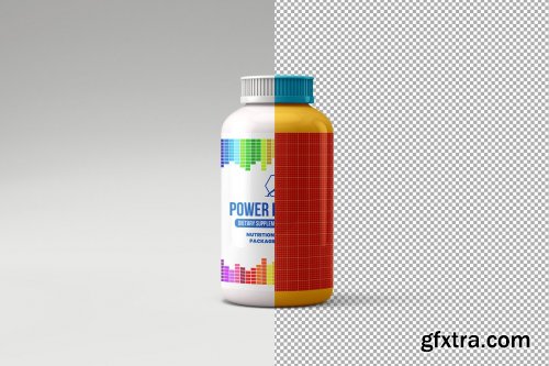 CreativeMarket - Bottle Nutrition Supplement Mockup 6142777