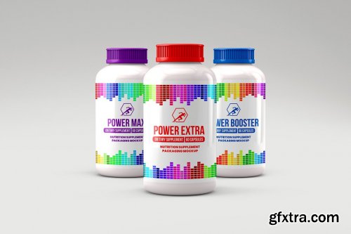 CreativeMarket - Bottle Nutrition Supplement Mockup 6142777