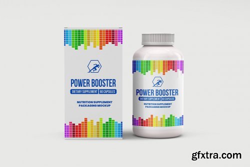 CreativeMarket - Bottle Nutrition Supplement Mockup 6142777