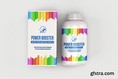 CreativeMarket - Bottle Nutrition Supplement Mockup 6142777