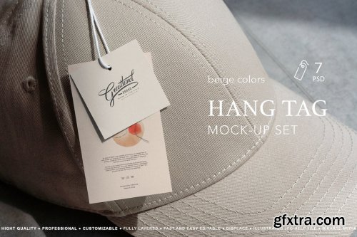 CreativeMarket - Hang Tag Mock-Up Set Beige Colors 6160368