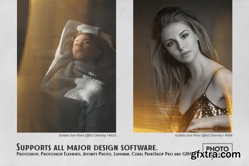 CreativeMarket - Golden Sun Flare Overlay Effect I 5801456