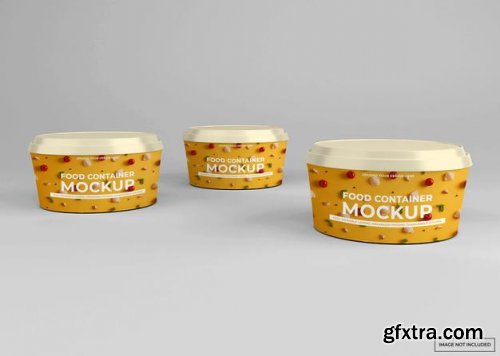 Rounded take away food container mockup