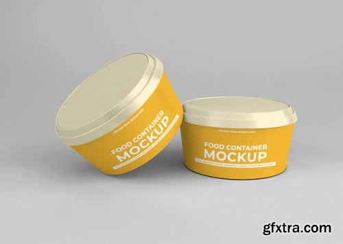 Rounded take away food container mockup