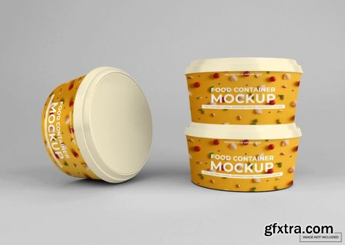 Rounded take away food container mockup