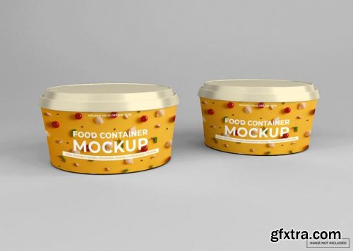 Rounded take away food container mockup