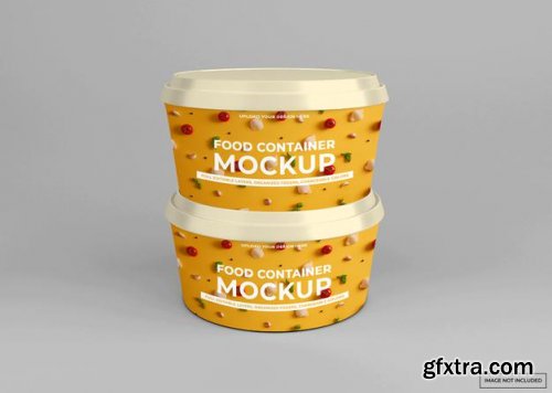 Rounded take away food container mockup