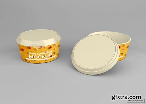 Rounded take away food container mockup