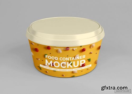 Rounded take away food container mockup