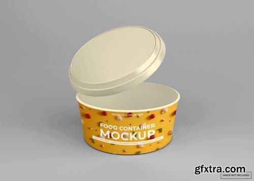 Rounded take away food container mockup