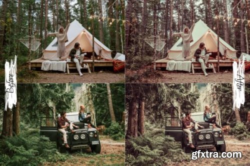 CreativeMarket - 10 Khaki Photoshop Action ACR LUT Filter 5964113