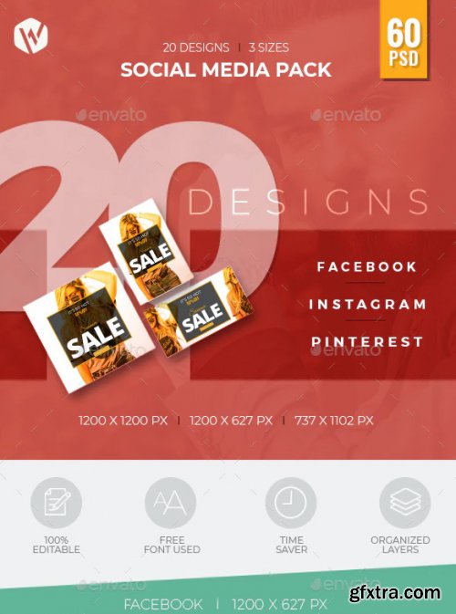 GraphicRiver - 20 Facebook, Instagram & Pinterest Social Media Pack 26565840