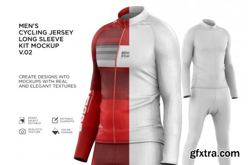 CreativeMarket - Men's Cycling Jersey Kit Mockup v.02 6168533