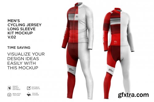 CreativeMarket - Men's Cycling Jersey Kit Mockup v.02 6168533