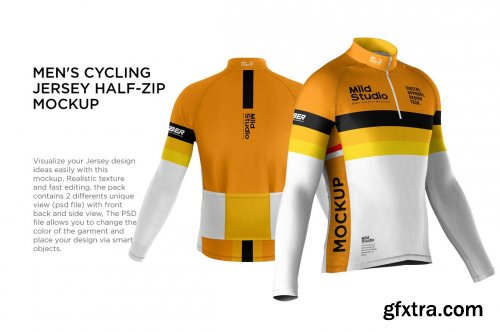 CreativeMarket - Men's Cycling Jersey Mockup 6168552