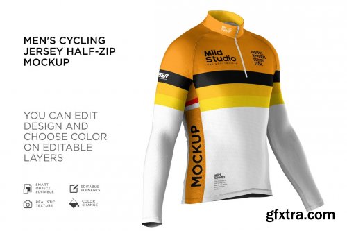 CreativeMarket - Men's Cycling Jersey Mockup 6168552