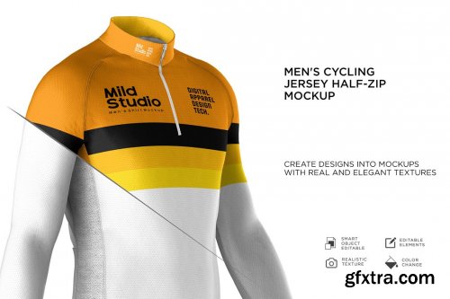 CreativeMarket - Men's Cycling Jersey Mockup 6168552