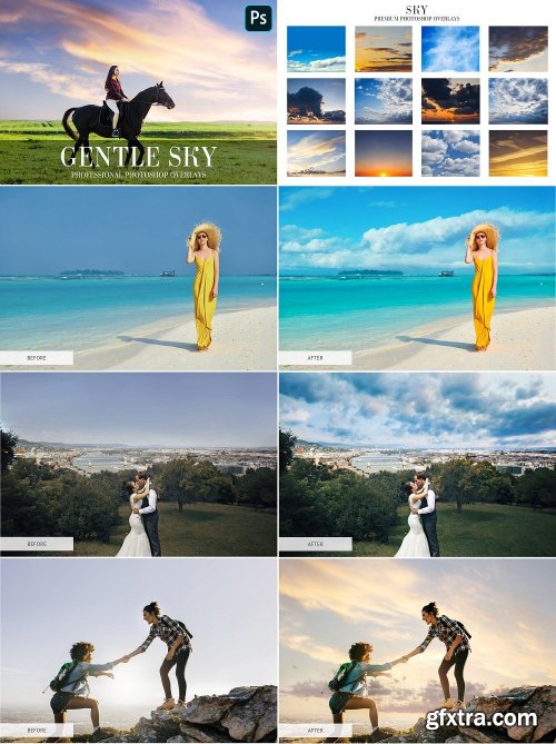 CreativeMarket - Gentle Sky Overlays Photoshop 4936170