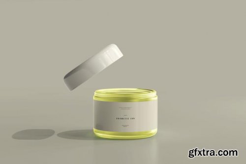 Cosmetic jar and box mockup